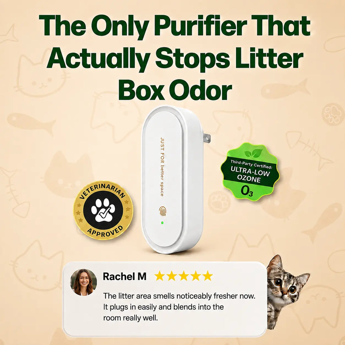 Plug-In Pet Odor Air Purifier – Filterless