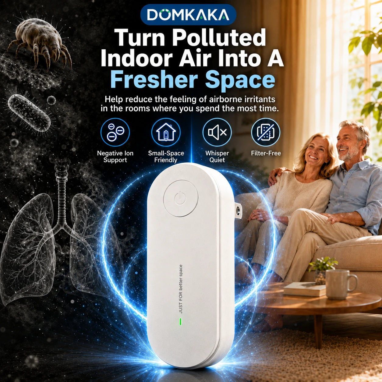 Plug-In Air Ionizer for Healthier Everyday Breathing